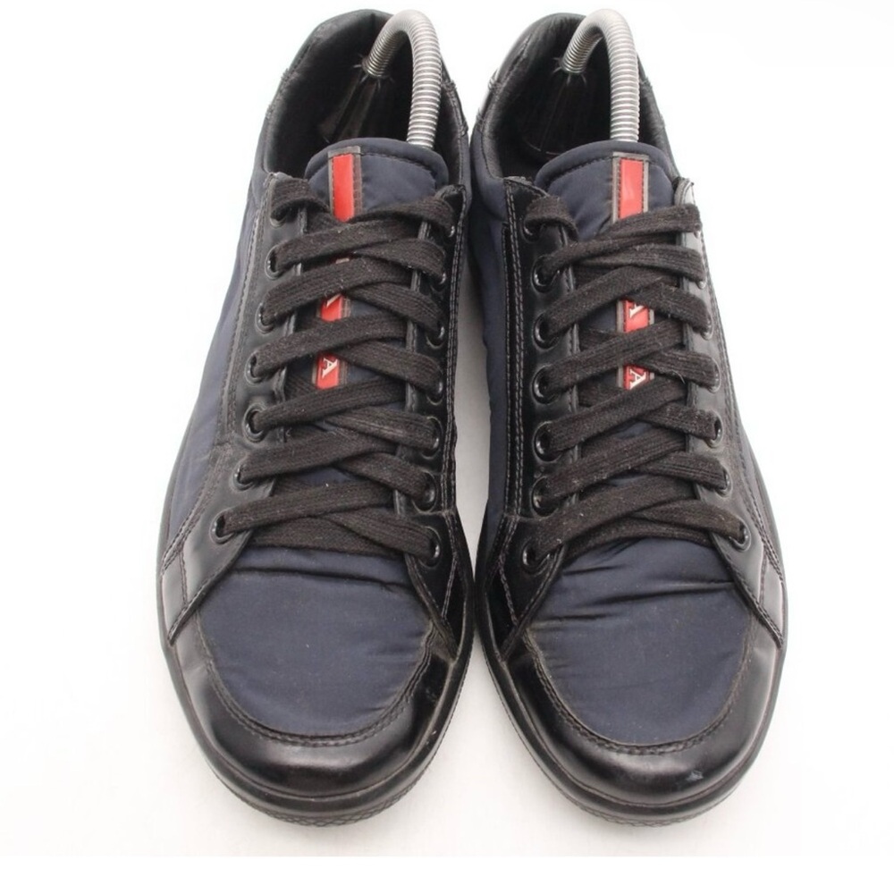 AUTHENTIC PRADA SNEAKERS NAVY AND BLACK LEATHER SIZE UK 7 MEN’s